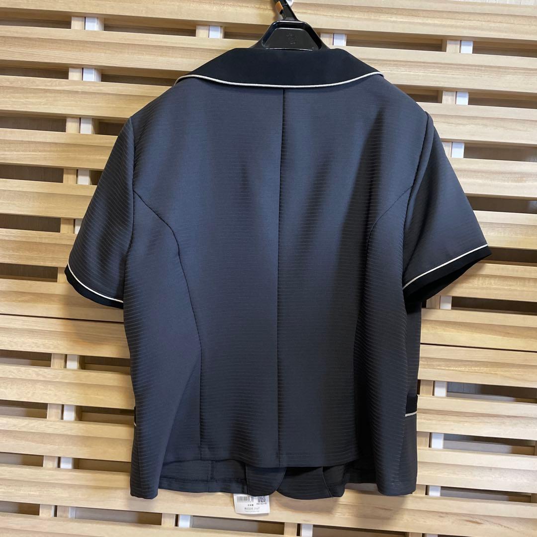 値引可能　事務服　オーバーブラウス　半袖　グレー