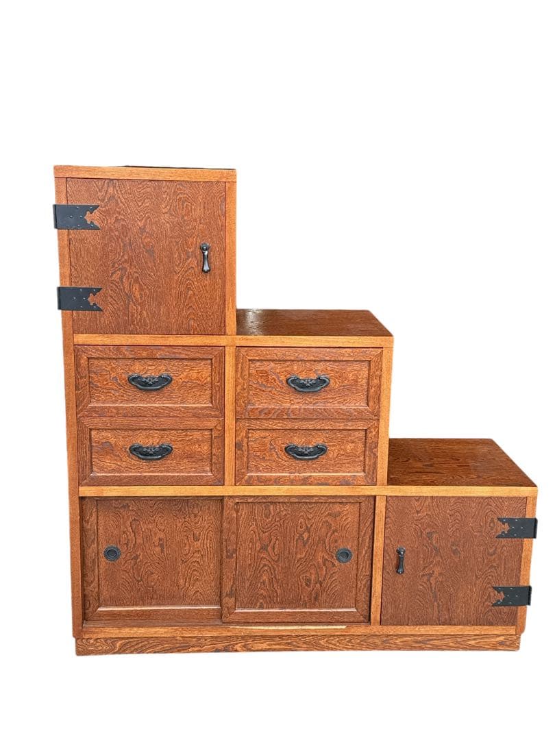 民芸調 階段箪笥 右下がり　アンティーク