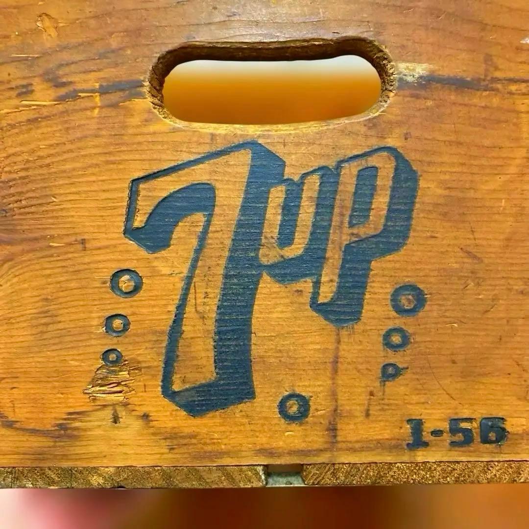 本物！ビンテージ 7UP 木箱1960〜70s ロサンゼルス工場　収納　アメカジ