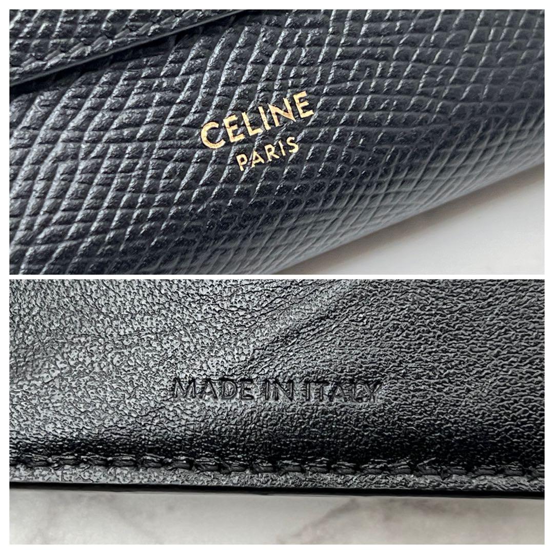 セリーヌ トリフォールドウォレット 折り財布 現行品 ブラック CELINE