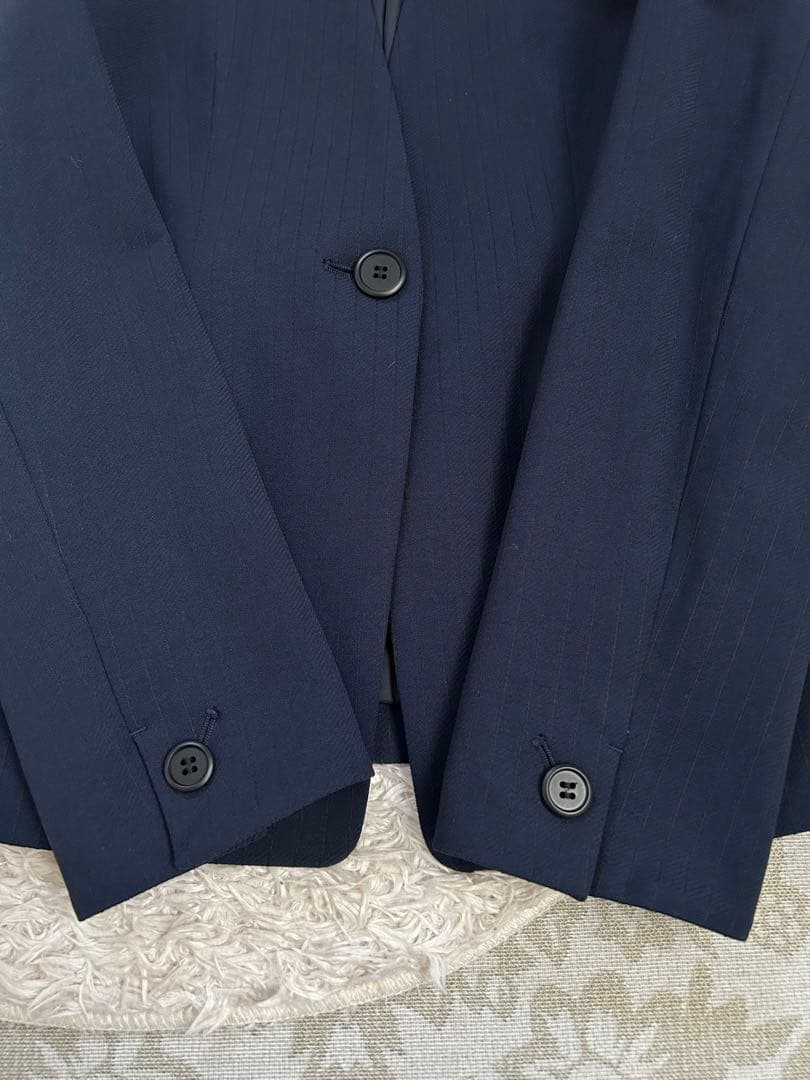 極美品 PLST プラステ セットアップ パンツ スーツ ノーカラー 洗える