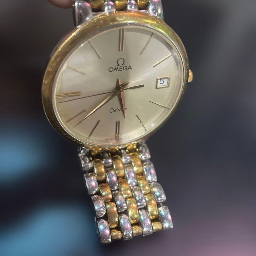 稼働品　OMEGA クォーツ腕時計 ゴールド/シルバー　レディース　オメガ