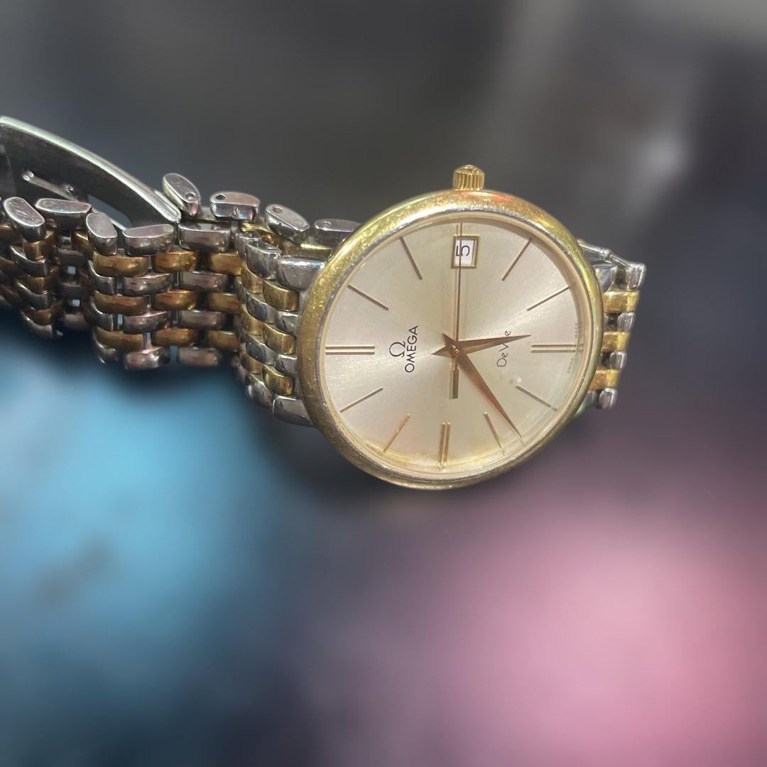 稼働品　OMEGA クォーツ腕時計 ゴールド/シルバー　レディース　オメガ