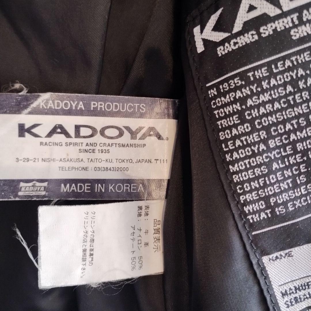 カドヤ　K's Leather ダブルライダースジャケット ブラック　Lサイズ