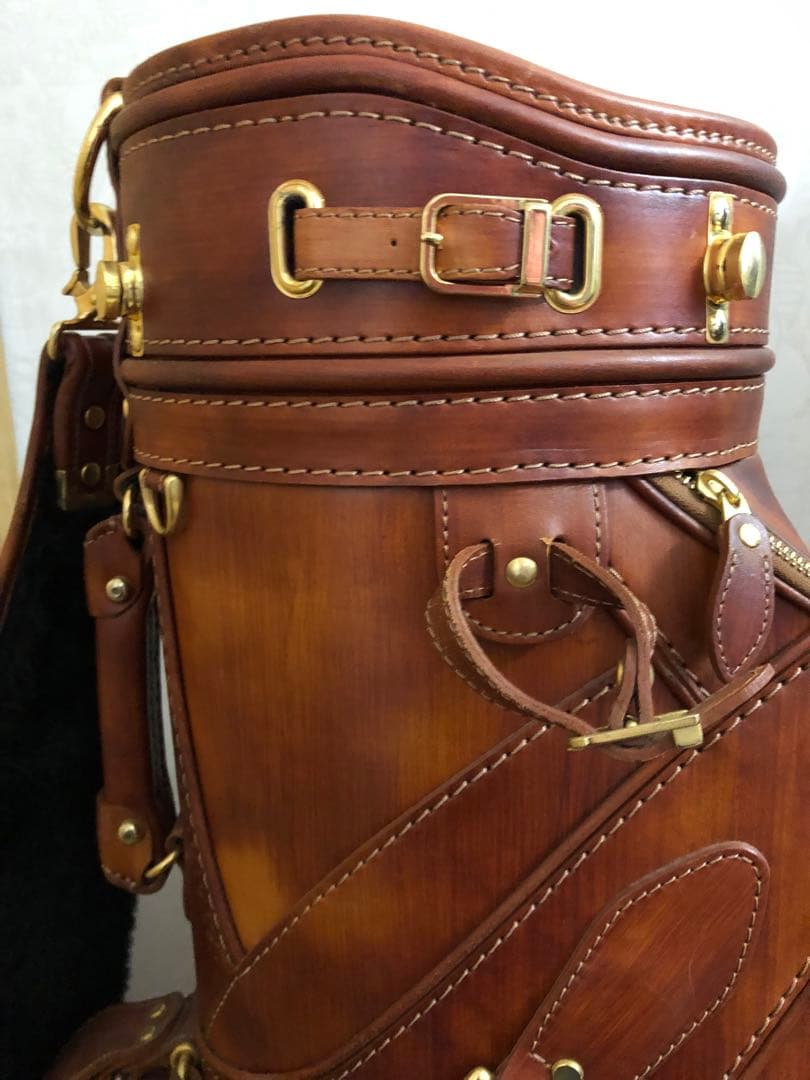 としゆき　超希少　最高級本革キャディバッグ　ゴルフバッグ