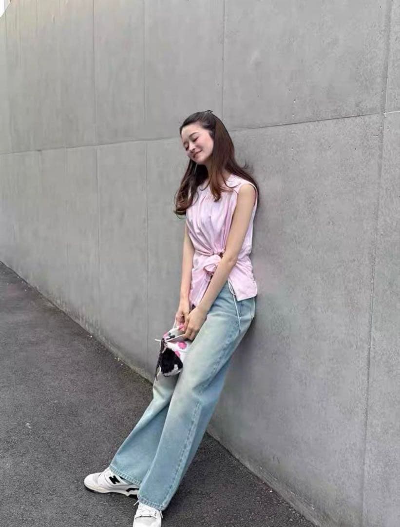 Bibiy. TULIP DRAPED TOP ピンク