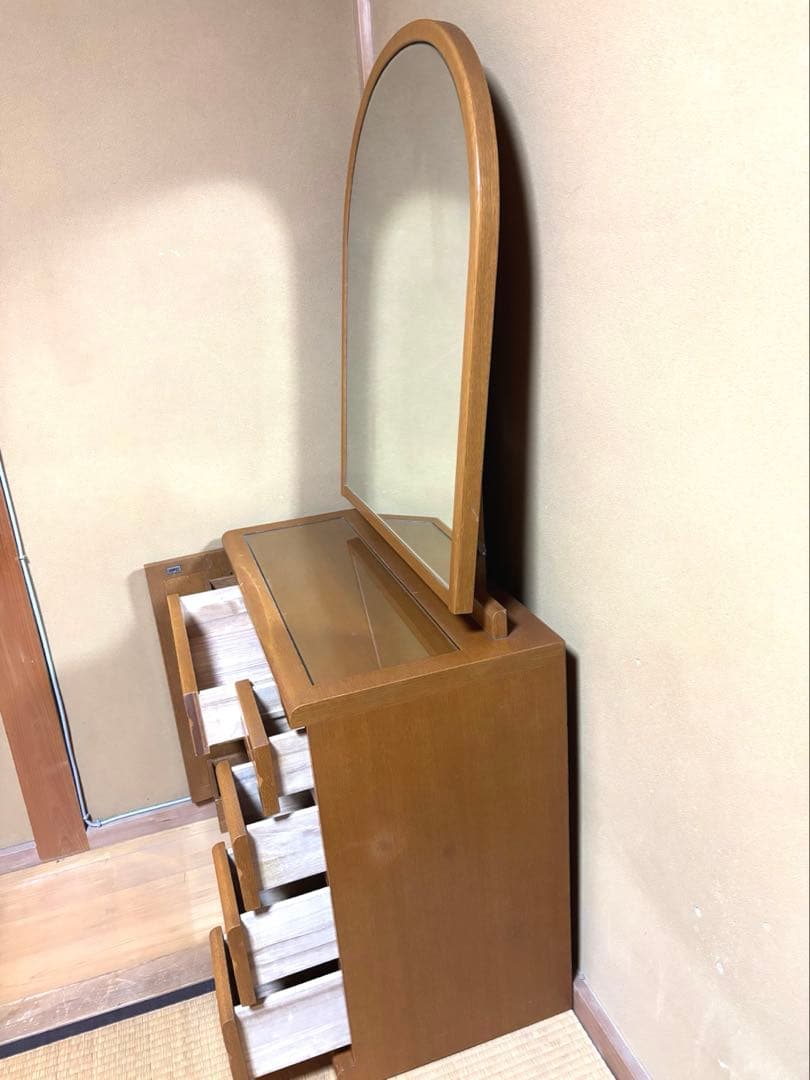 最終お値下げ！ 一面鏡ドレッサー　シンプル　昭和レトロ　ヴィンテージ