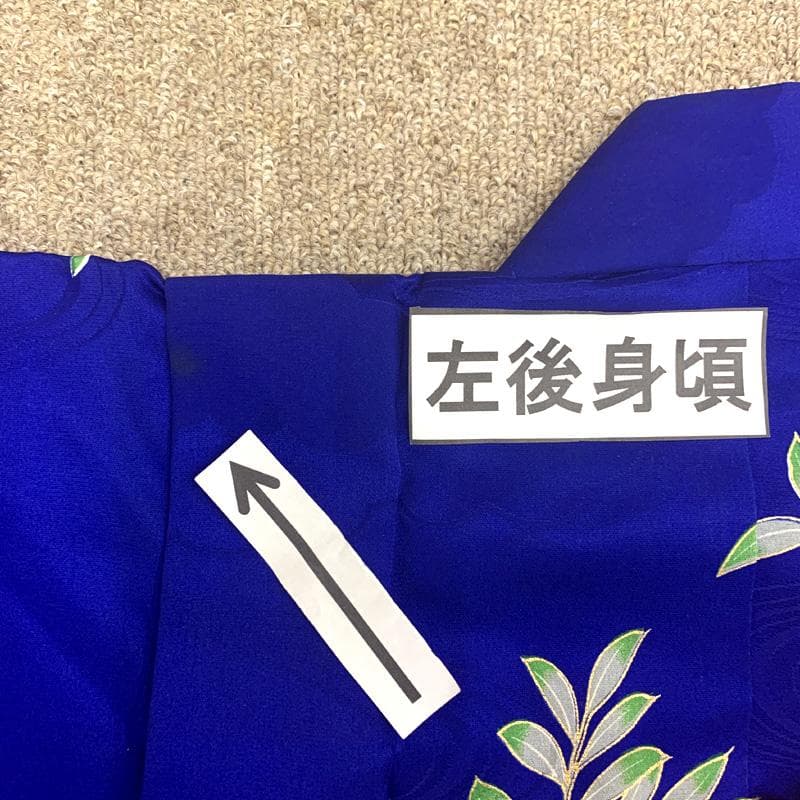 406ag6着物&長襦袢□七五三 七歳 女児 金彩 蝶 毬文□状態良好