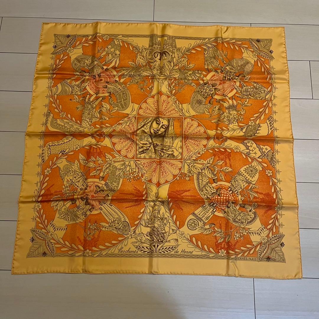 エルメス　カレ90 ヘンナの歌　オレンジ　Kondo様