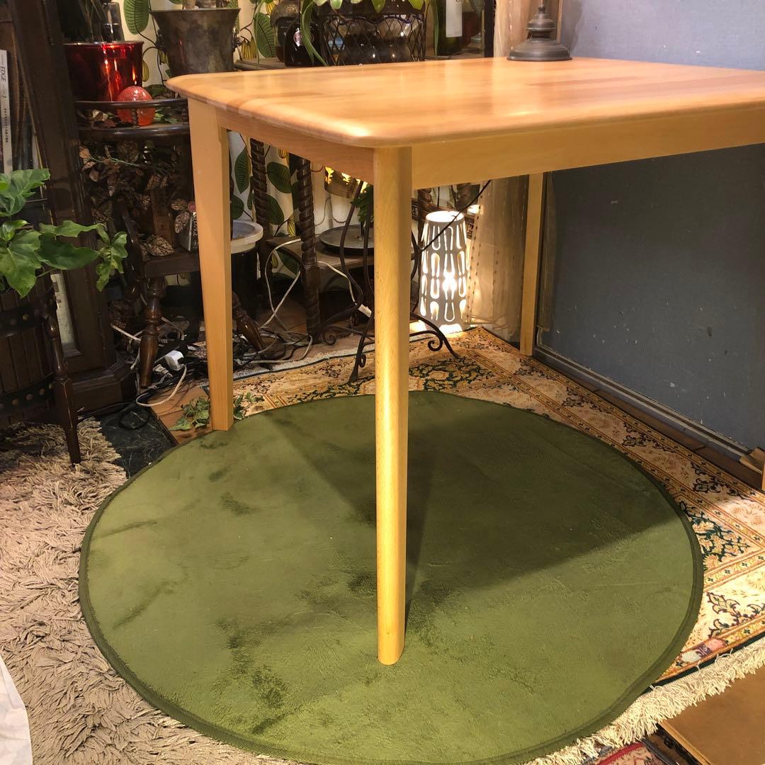 極美品　アルダー　ソリッド　テーパードレッグ　コンパクト　ダイニングテーブル