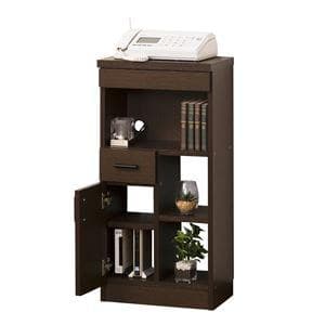 ルーター収納40（W40×D26.5×H80cm） ブラウン 【完成品】