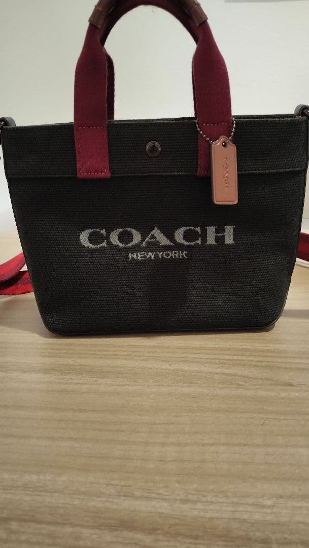 COACH トートバッグ ネイビー/レッド
