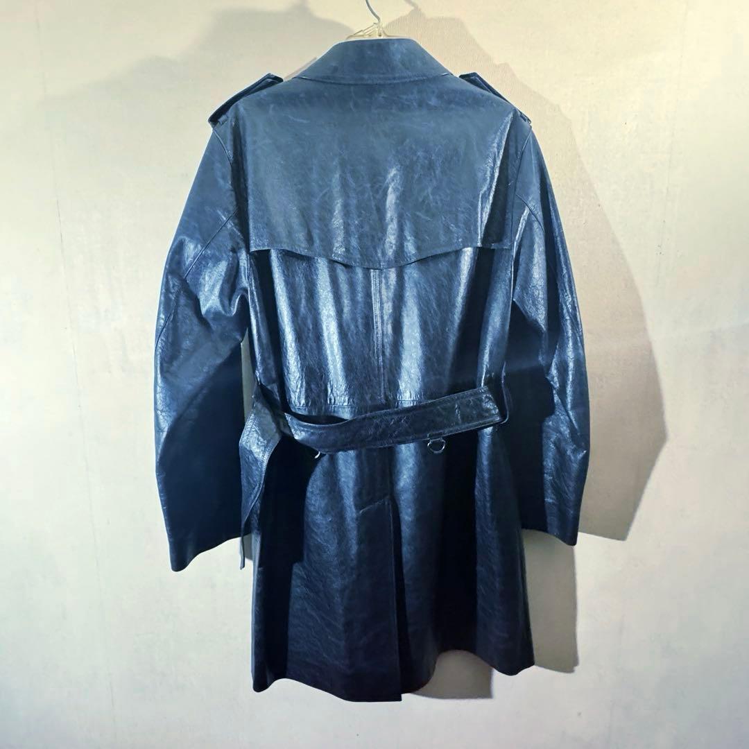 美品✨バーバリーロンドン ラムレザー トレンチコート ノバチェック L ブラック