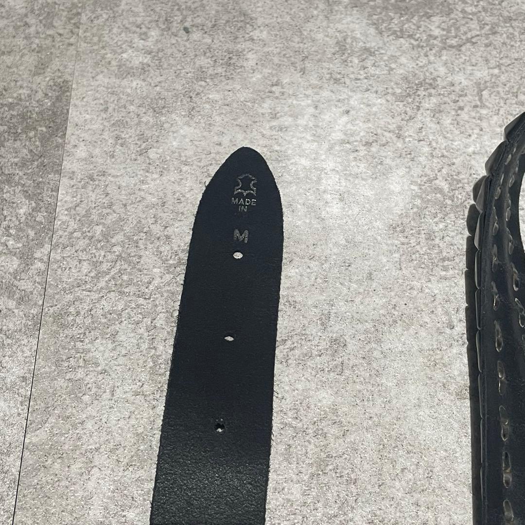 小物 00s made in usa black studs belt