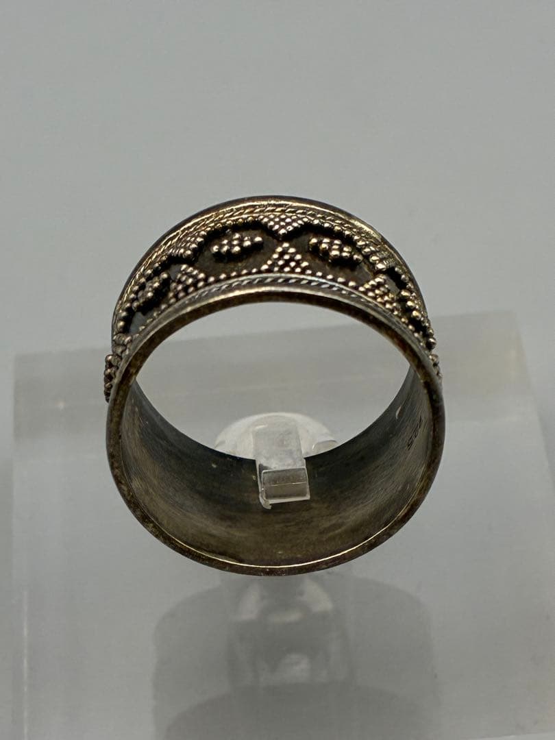 シルバー925 無垢 ワイドリング 21号 ハンドメイド ヴィンテージ　男女兼用