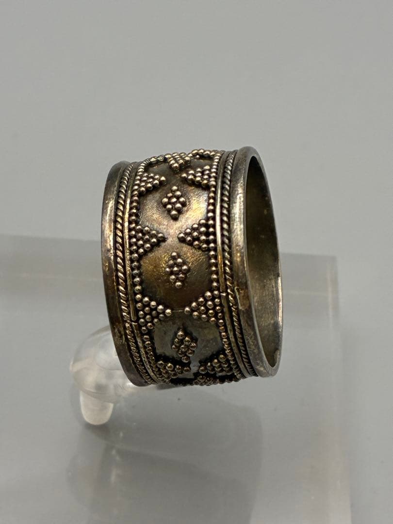 シルバー925 無垢 ワイドリング 21号 ハンドメイド ヴィンテージ　男女兼用