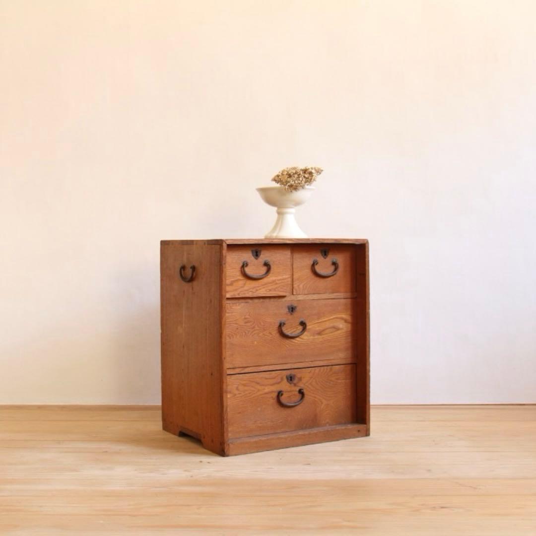 引き出し棚　収納棚　木棚　古道具　古家具　ビンテージ　アンティーク