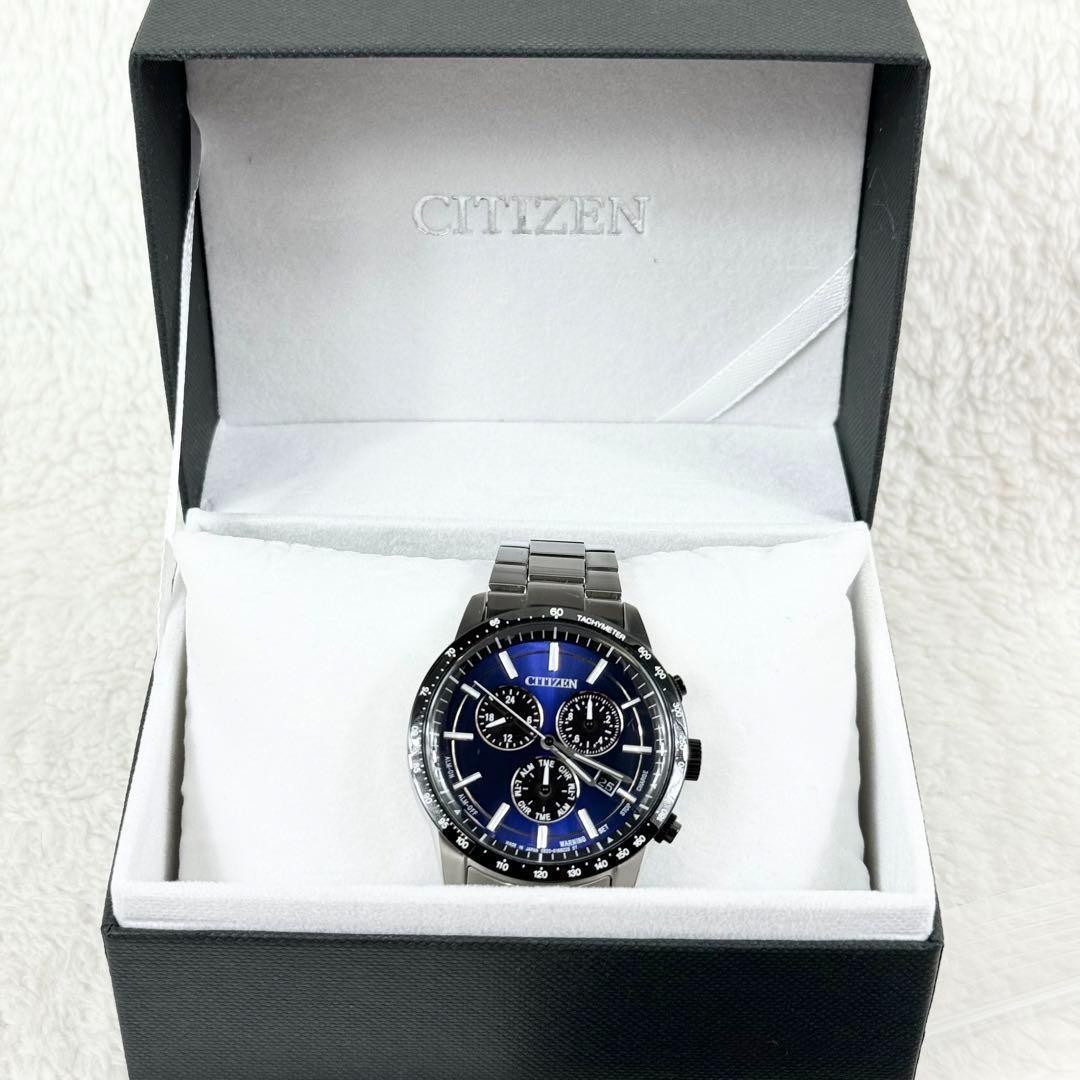 【極美品】シチズン　ラウンドクロノエコドライブ　BL5496-96L ブルー