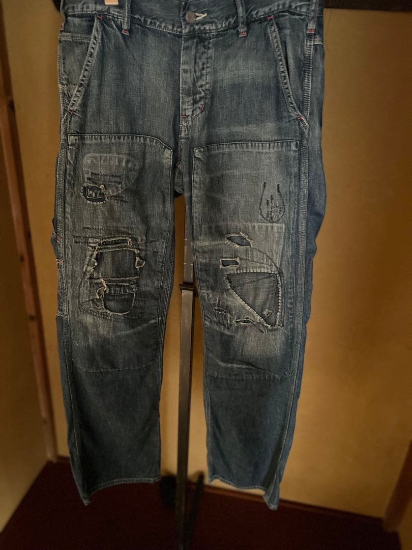 DENIM DUNGAREE デニム＆ダンガリー ペインターパンツ ダメージ加工