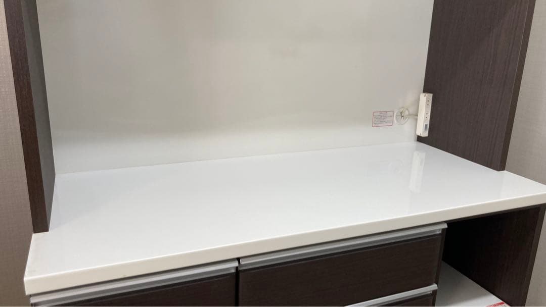 【美品】全国送料無料！ニトリ120サイズ木製キッチン収納棚ダークブラウン