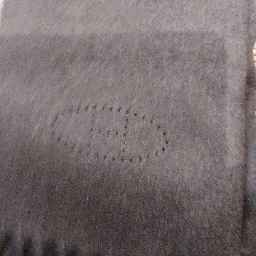 HERMESダークグレー フリンジ付きマフラー