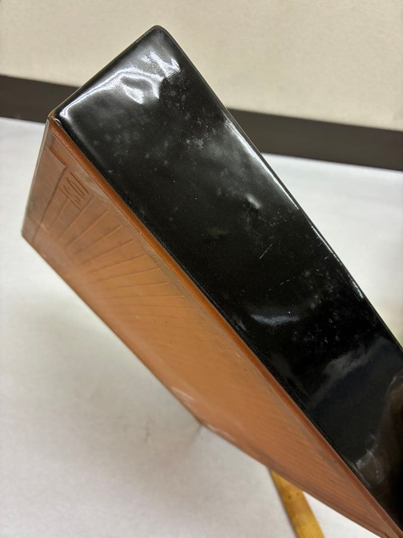 黒い四角形の水盤　花器 陶器