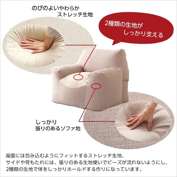 【送料無料】クセになるスゴビーズソファ オットマンセット フィット クッション