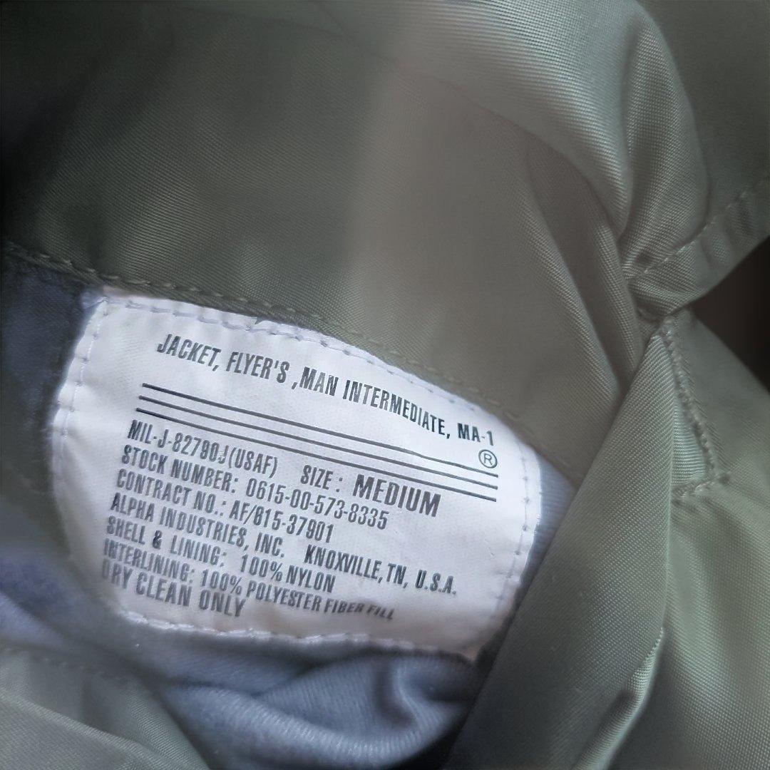 極美品 現行 ALPHA INDUSTRIES MA-1 フライトジャケット M
