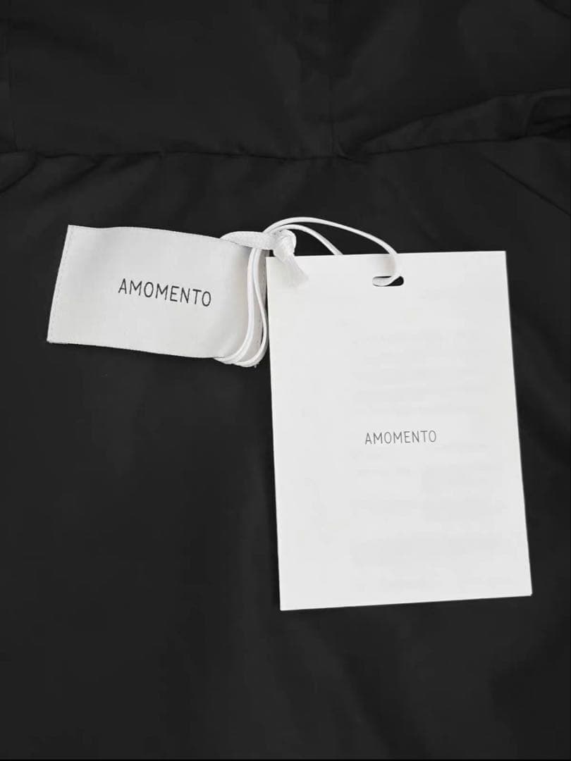 AMOMENTO HOODED DOWN PUFFER ダウンジャケット 黒