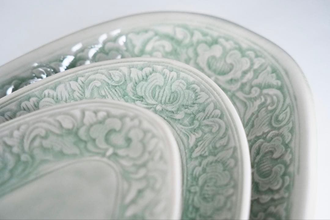 セラドン焼き　サイアムセラドン　平皿4点セット