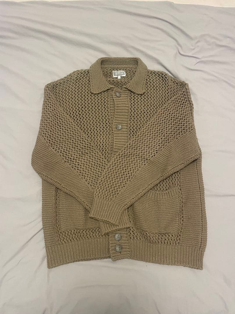 トップス cavempt c.e COLLARED MESH KNIT CARDIGAN
