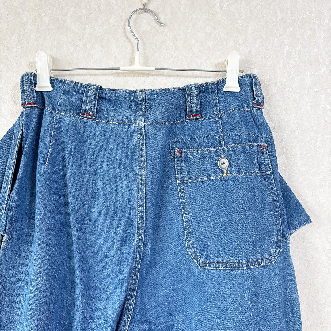 KAPITALキャピタル⭐️バッグリボン ワイドデニム パンツ クロップド XS