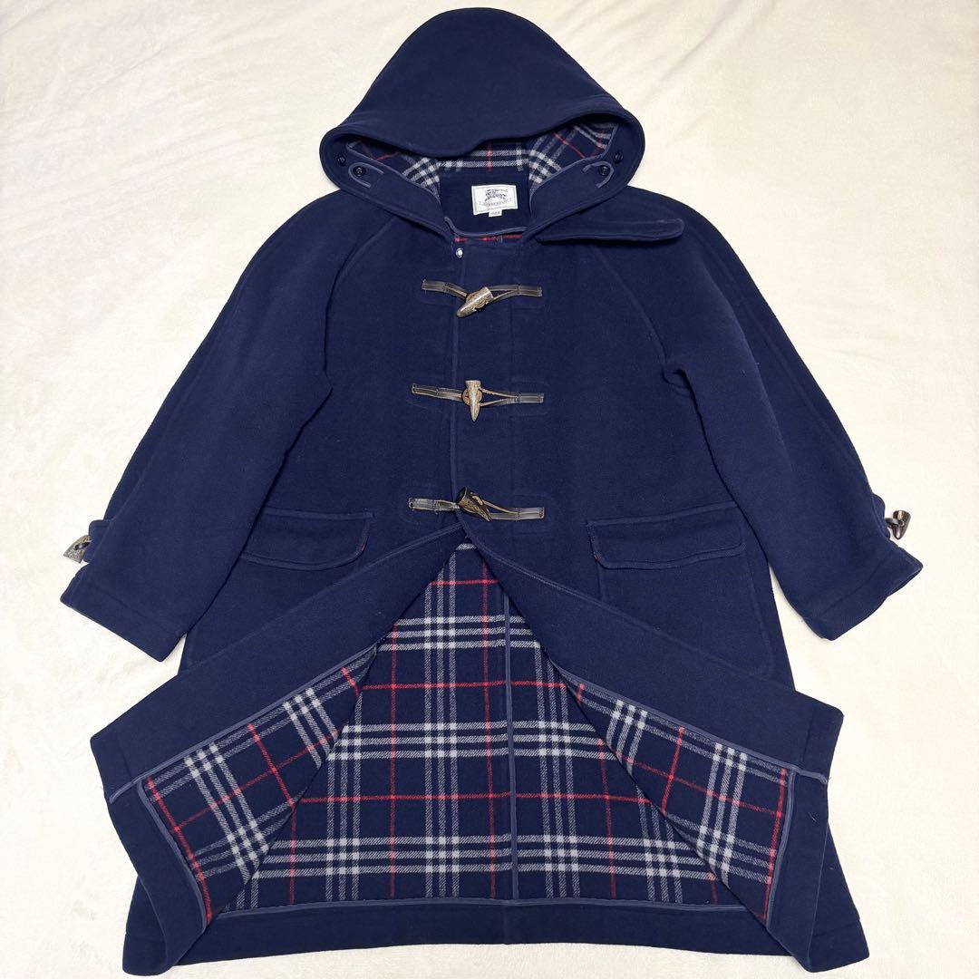 美品　バーバリー　ダッフルコート　ネイビー　チェック　キッズ　150 レディース