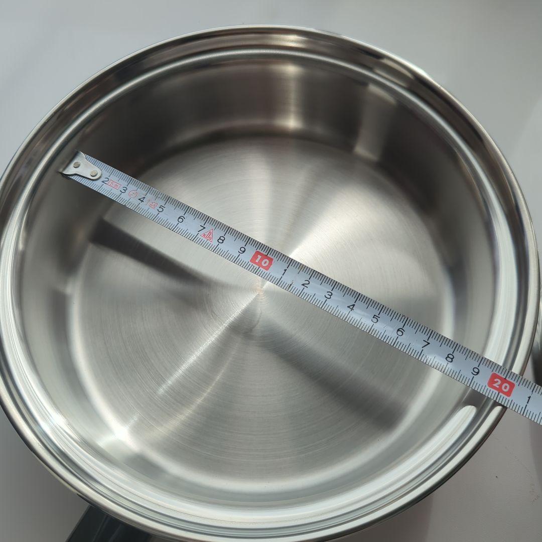【新品未使用】アムウェイ ステンレススチール フライパン 22cm 蓋付き