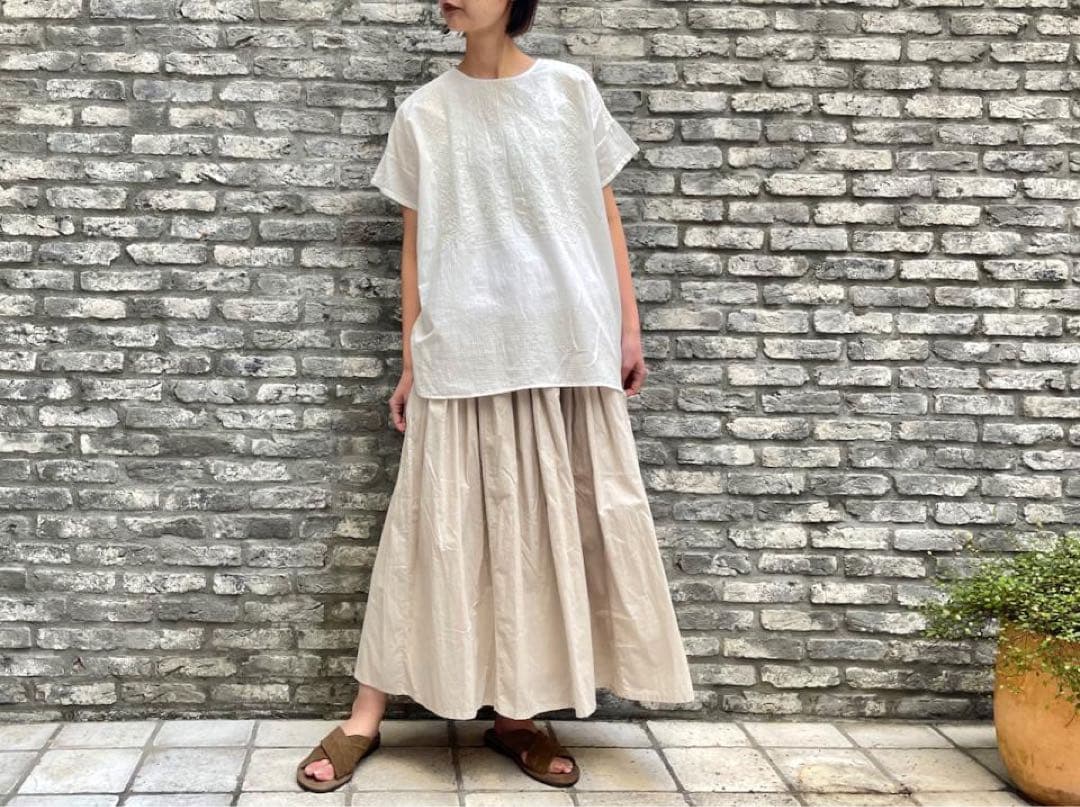 maison de soil 刺繍リネンブラウス