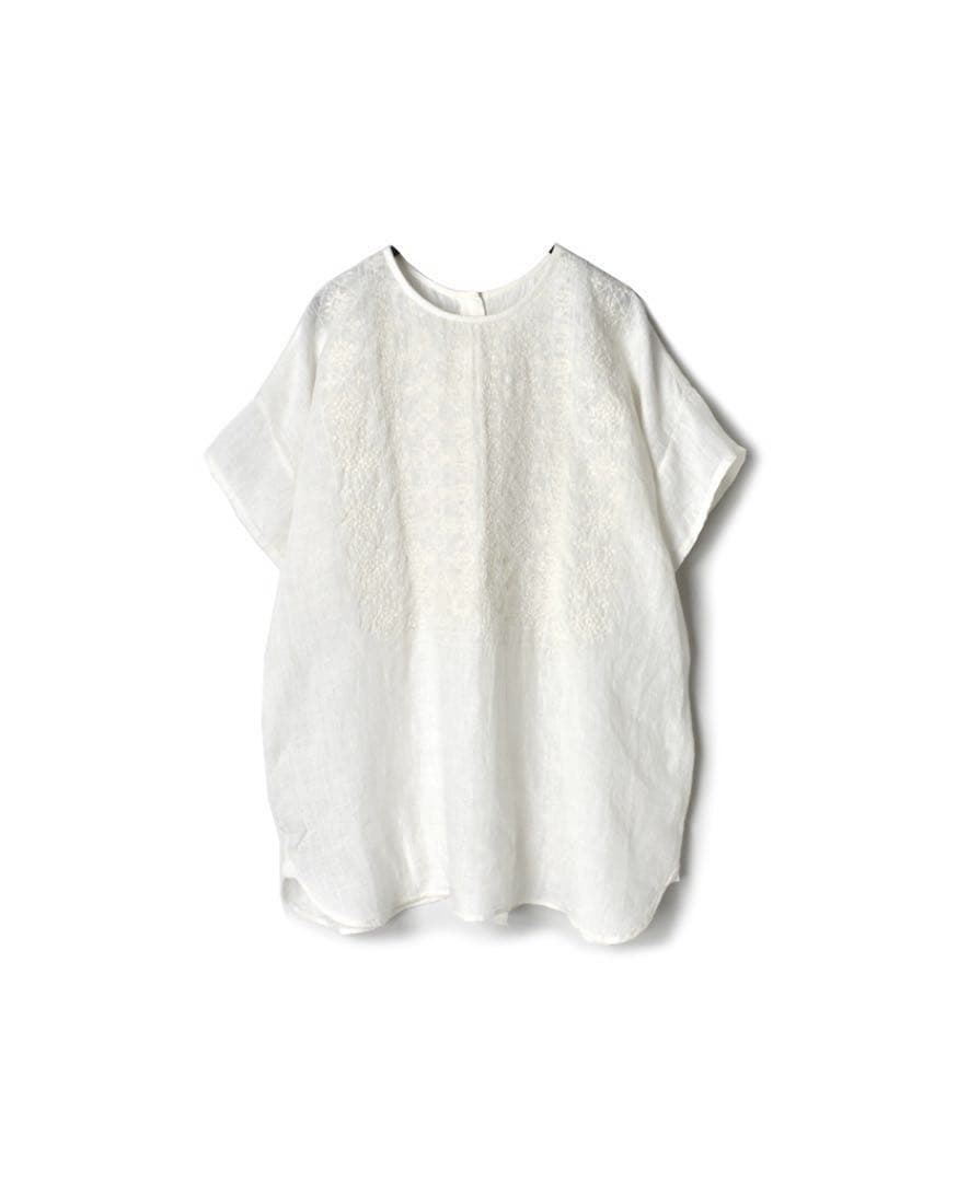 maison de soil 刺繍リネンブラウス