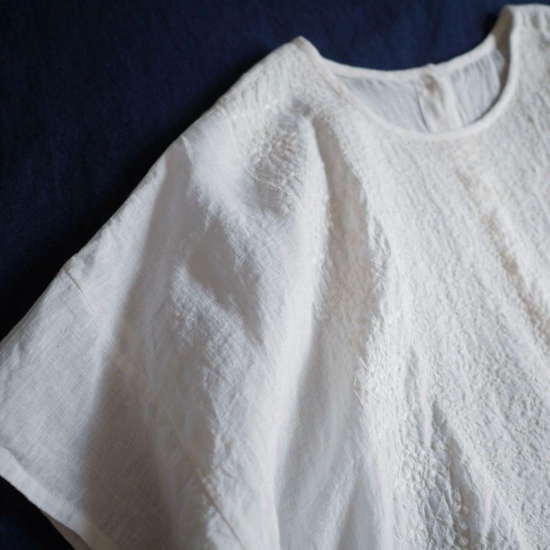 maison de soil 刺繍リネンブラウス