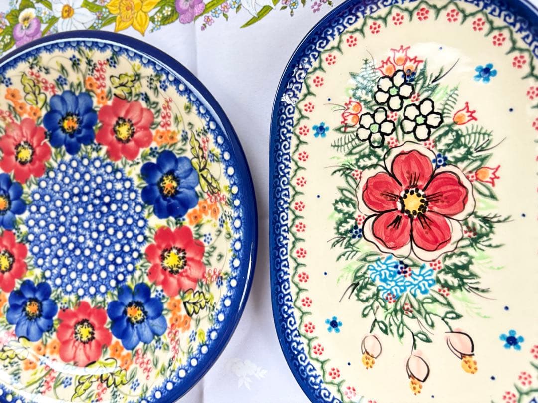 ポーリッシュポタリー ポーランド食器 大皿 オーバル皿 セット