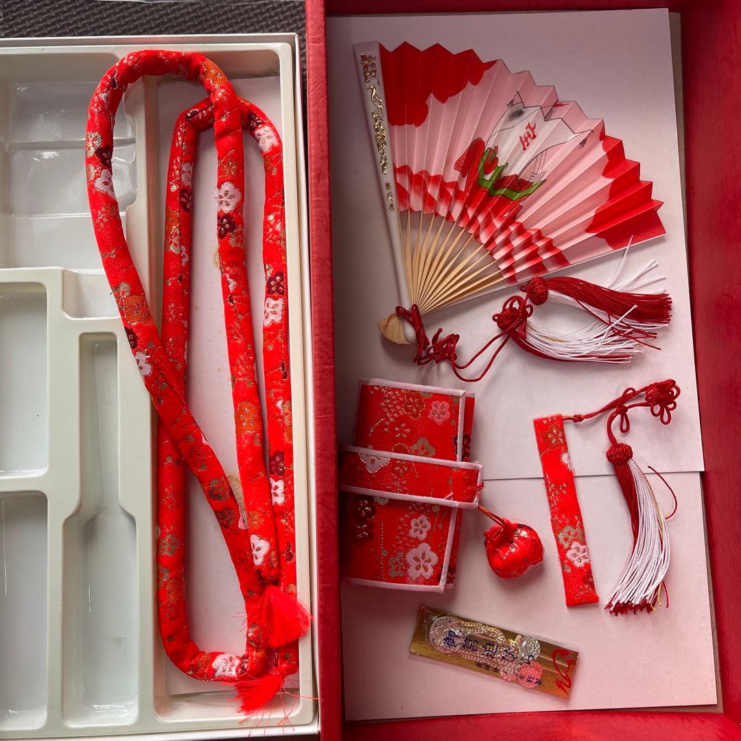 七五三　着物 緑　正絹　7歳　フルセット