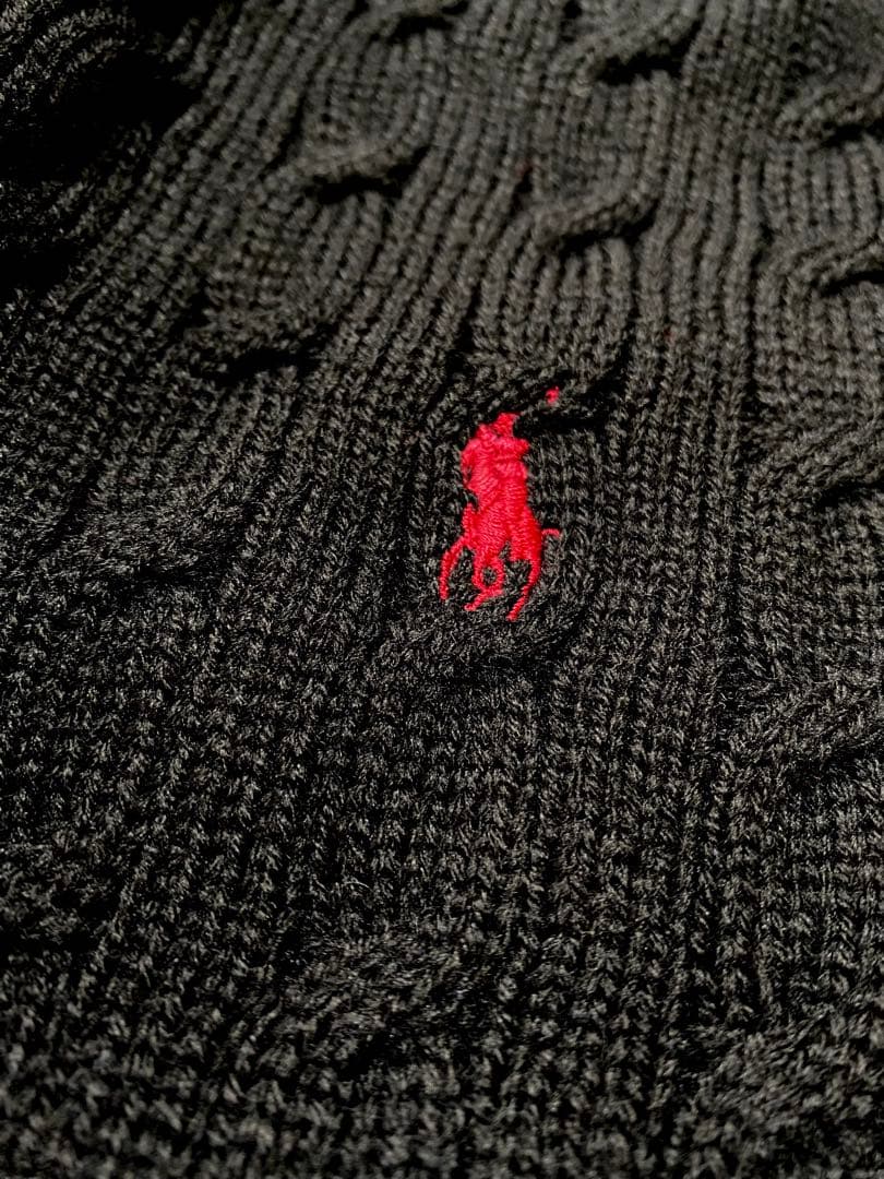 RALPH LAUREN ケーブルニットひざ掛け／ストール