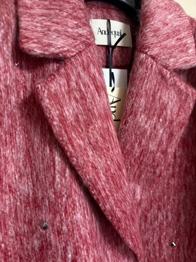 ジャケット・アウター Andequal shaggy studs coat jacket