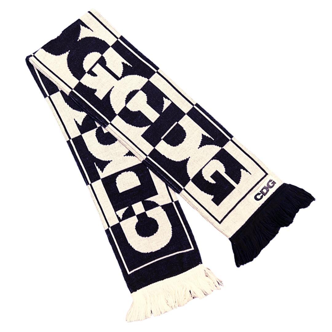 【希少】美品 CDG マフラー WHITE×BLACK