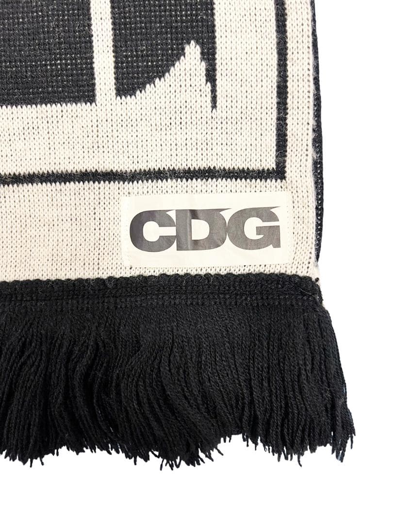 【希少】美品 CDG マフラー WHITE×BLACK