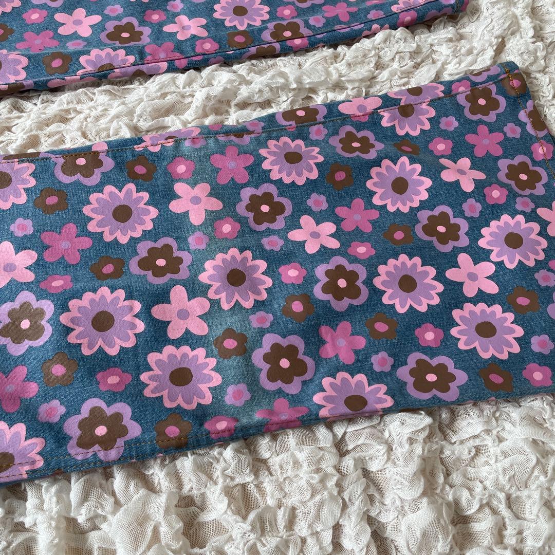 春　キャンディストリッパー　花　総柄　デニム　オーバーオール　2　デニム