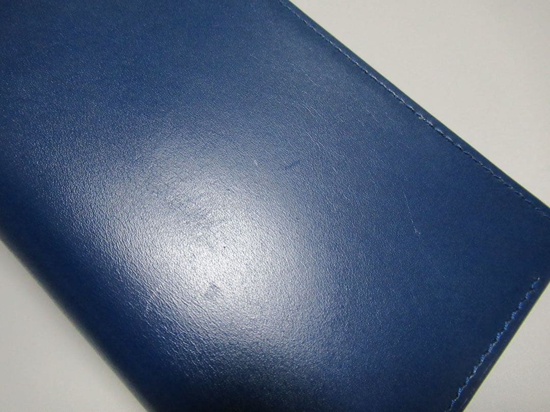 ポールスミス 新品！シグネチャーストライプ小銭入れ付き二つ折り羊革長財布 青