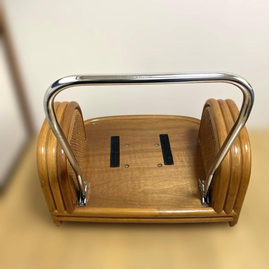 ラタン 籐 回転座椅子 3段リクライニング クッション チェア