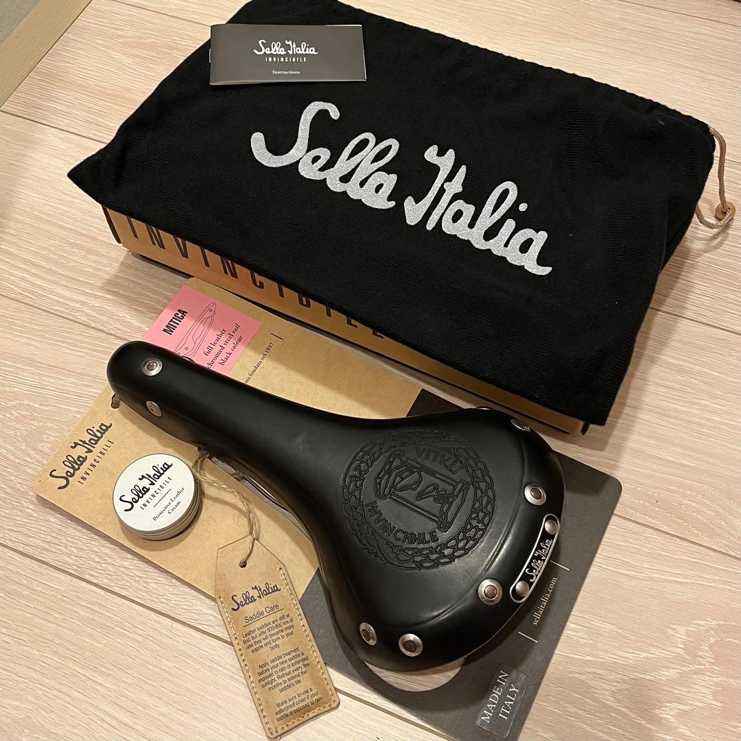 新品未使用 sella italia mitica セライタリア ミチカ 黒革