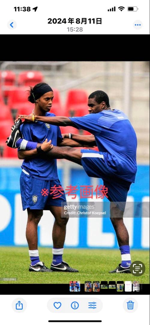 超貴重‼️ ブラジル代表　選手実使用TRパンツ　ブルー　US・L