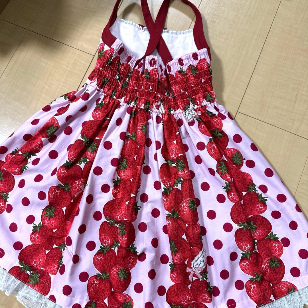 110シャーリーテンプル　ストロベリー柄ワンピース