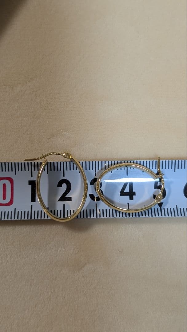 18金 K18ゴールド レディース フープピアス